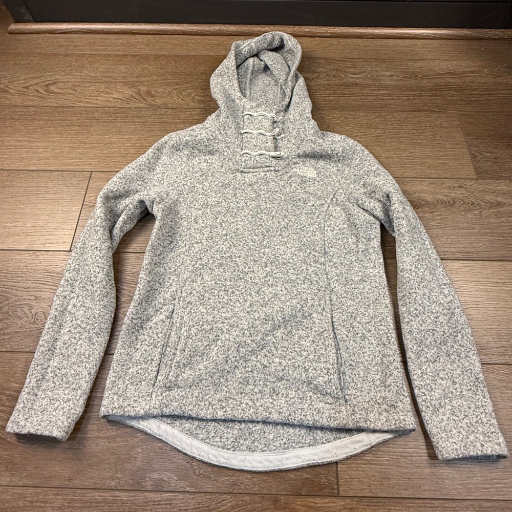 The North Face Women's Crescent Hooded Pullover Toggle Gray Size S Cozy Pockets - Picture 2 of 12